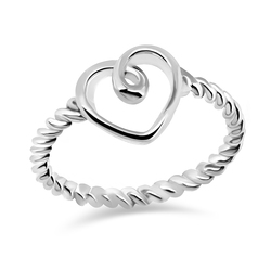 Spiral Heart Silver Ring NSR-412